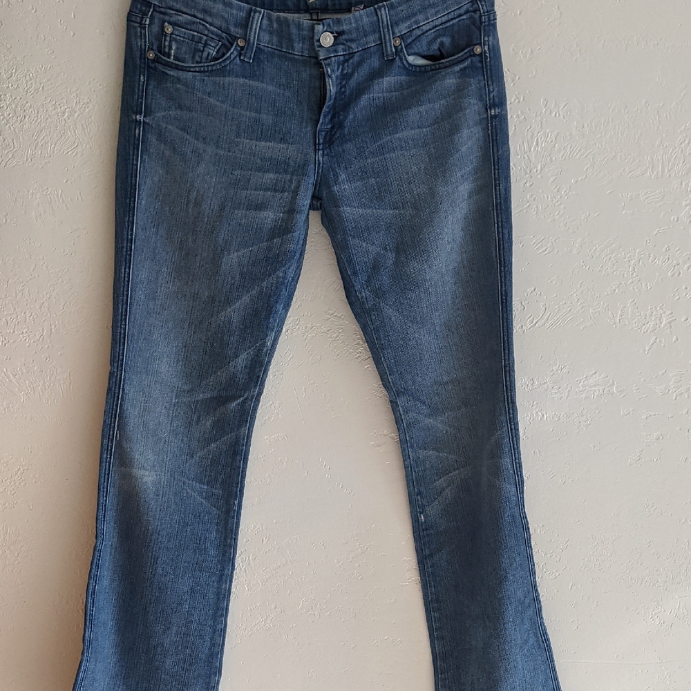 7 For All Mankind Women's Straight Leg Blue Jeans